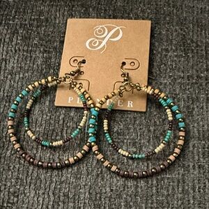Multicolor Beaded Hoop Earrings